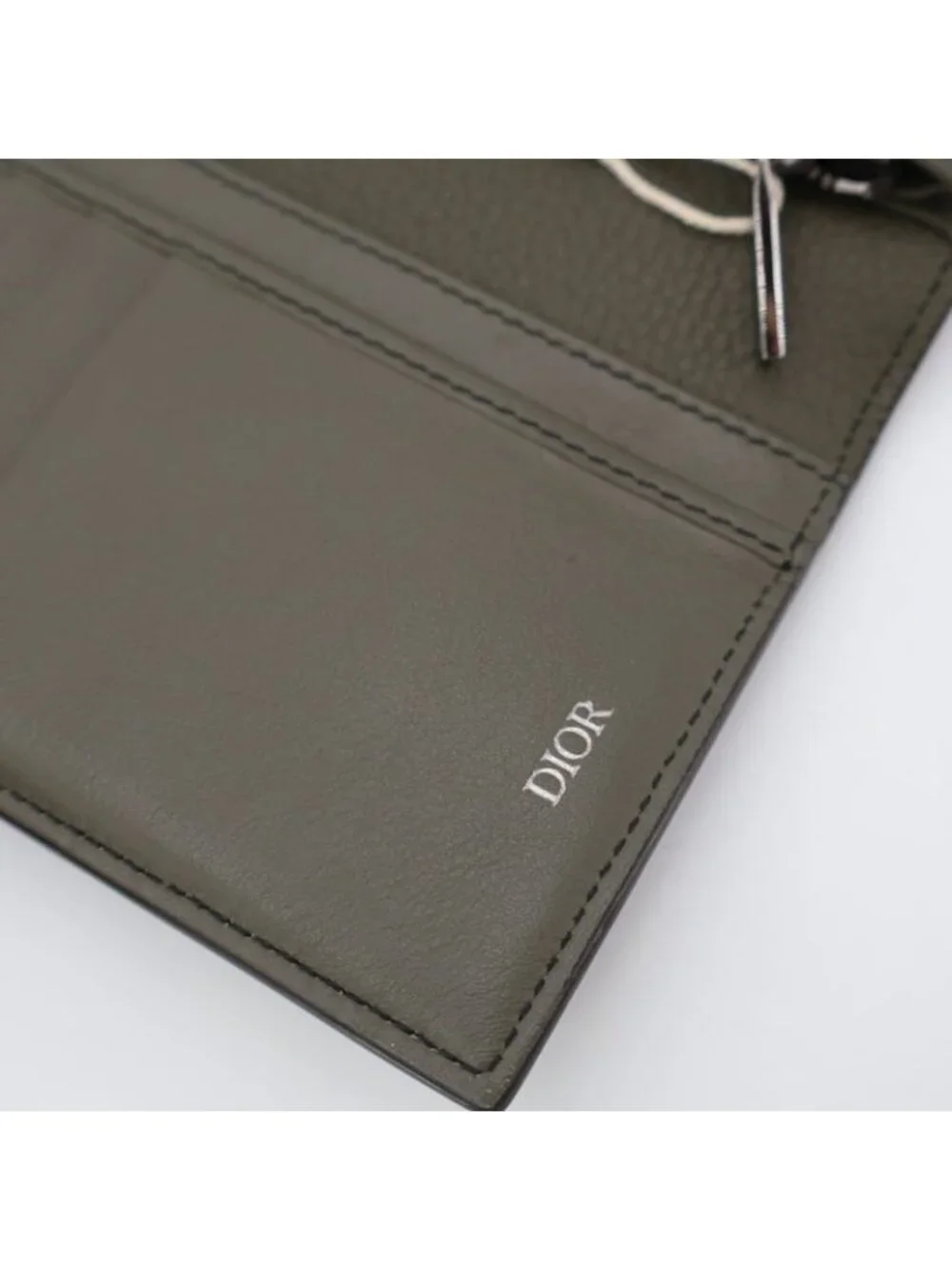 Christian Dior Vertical Long Wallet Beige Leather 2 cdi